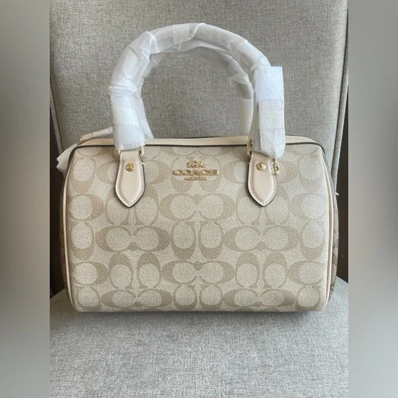 NWT！COACH ROWAN SATCHEL IN BLOCKED SIGNATURE CANVAS (COACH CH486)